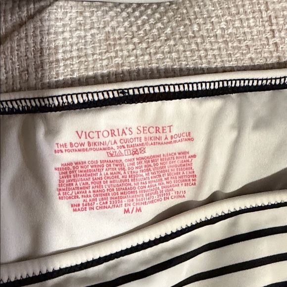 Victoria's Secret Black and White Striped Bikini Bottoms - Picture 2 of 5
